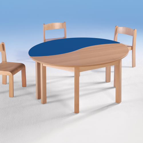Swing-It WOODY halbrunder Wellentisch Schultisch B/H/T: 120x58x60 cm, kombinierbar mit anderen Tischen der Serie