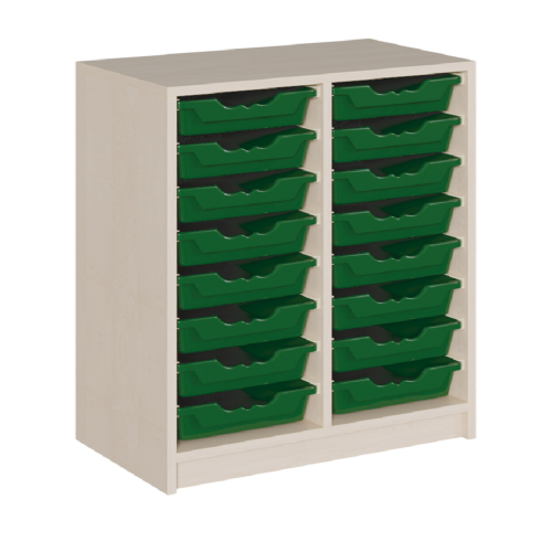 Regal mit ErgoTray-Boxen in Korpusbauweise B/H/T: 70.5x80x40 cm, 16 flache ErgoTray-Boxen