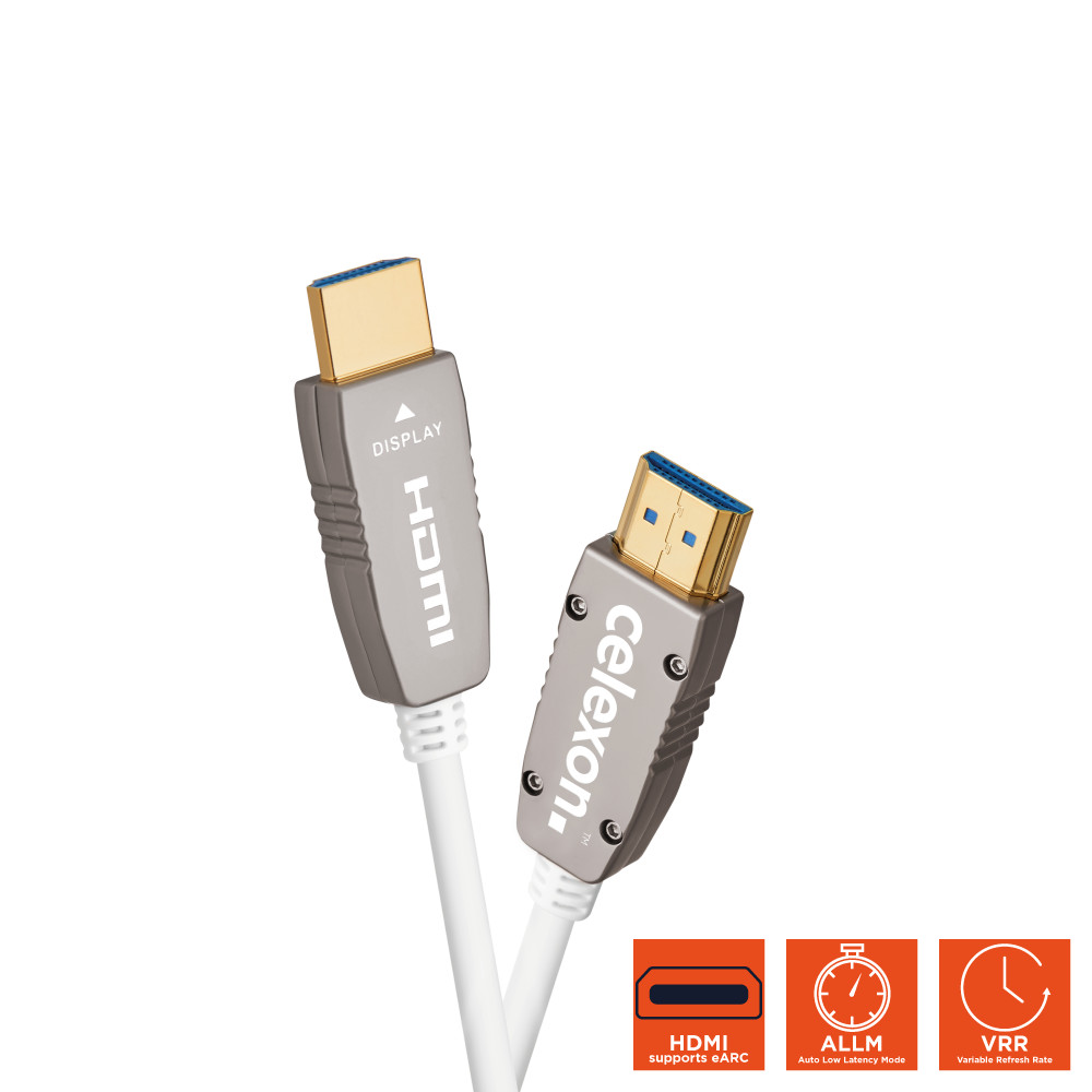 celexon UHD Optical Fibre HDMI 8K 48Gbps Active Kabel 30m, weiß