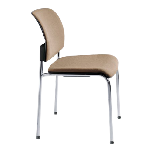Stuhl ANABELLE mit Armlehne, Sitz- und Rückenpolster, Farbe des Bezugs wählbar, Gestell: Chrom