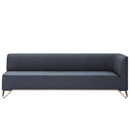 BOXIT 3er-Sofa, mit Armlehne, Gestell: Aluminium B/H/T: 205x74x75 cm, Sitzhöhe 43 cm, Stofffarbe wählbar, Armlehne links