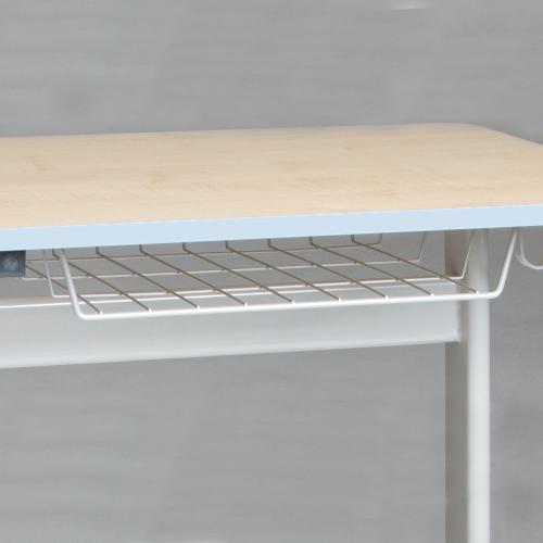 Einer-Schülertisch 70x55 cm Modell T, Tischplatte Vollkern mit Drahtkorb, Tischhöhe: 71 cm