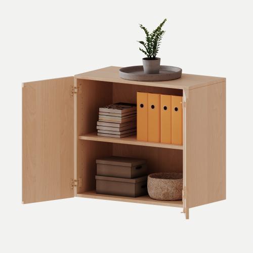 Aufsatzschrank, 2 Ordnerhöhen - Serie evo180 B/H/T: 80x72x60 cm, 2 Türen, abschließbar
