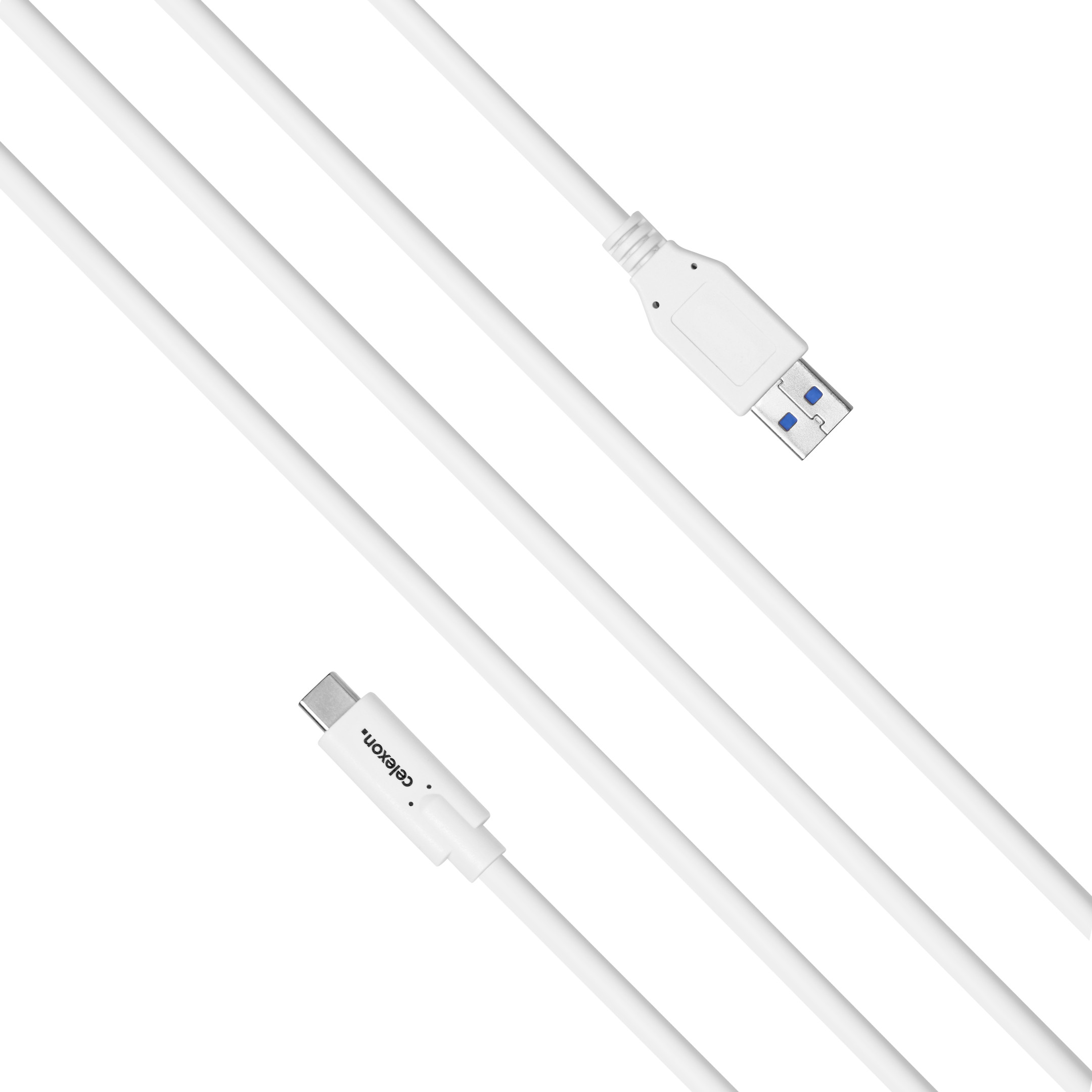 celexon USB-C auf USB-A Kabel - USB 3.2 Gen 2x1 0,5m, weiß