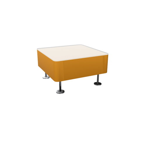 Wall In Quadrattisch mit Milchglas B/H/T: 70x42x70 cm, Gestellfarbe Chrom, Stoffgruppe C3 (schwer entflammbar), mit Milchglas