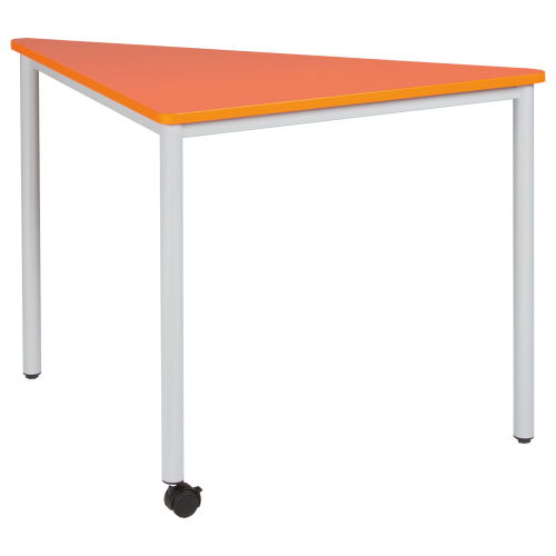 Pythagoras Dreiecktisch fahrbar mit Vollkern Tischplatte "Powersurf" B/H/T: 127x53x90 cm Mobiler Dreiecktisch mit Vollkern Tischplatte "Powersurf", Tischhöhe DIN 02 - 53 cm