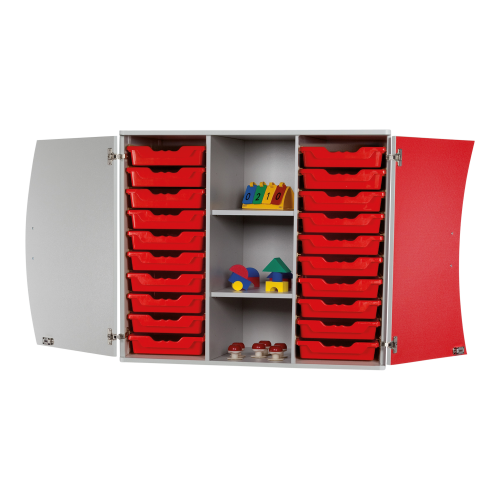 Wellenaufsatzschrank 10 Schübe, 2 Böden, 2 Türen in Lichtgrün, B/H/T: 104,5x91x50 cm