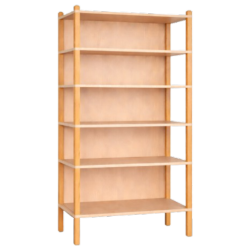 Stollen-Regal mit flacher Sockelnische und 5 Fächern B/H/T: 106x180x40 cm, Regal mit 3 verstellbaren Einlegeböden, unten 3seitig geschlossen, oben offener Regalbereich