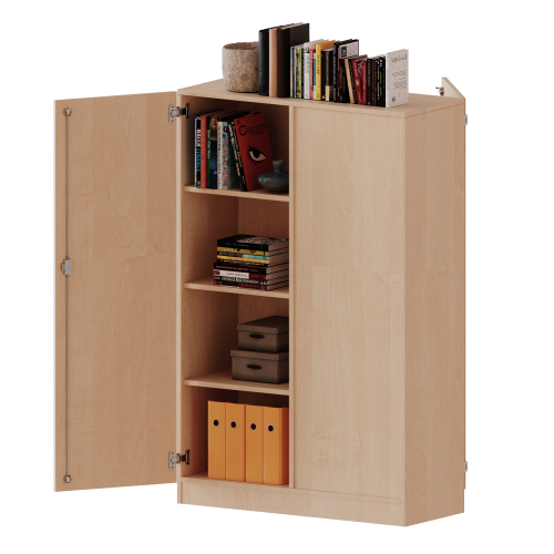 Raumteiler Schrank, 4 Ordnerhöhen - Serie evo180 B/H/T: 100x154x40 cm, 2 Türen, wechselseitig angeordnet, abschließbar, mit Sockel (81 mm)