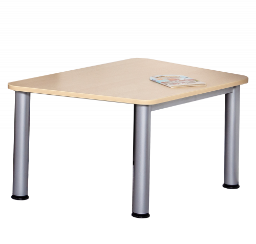 Couchtisch B/H/T: 70/90x46x60 cm, als trapezförmiger Tisch mit gerundeten Ecken