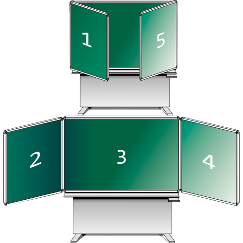 Whiteboard zwei flächige Pylonentafel aus Premium Stahlemaille, Serie PY2 E, weiß B/H: 200x100 cm