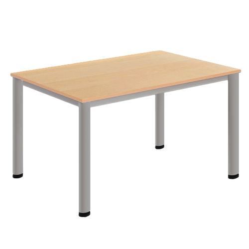 Tisch melaminharzbeschichtet mit Vierfußgestell B/T: 160x80 cm, Rechtecktisch mit Standfüssen aus Rechteckrohr 30x30x2 mm
