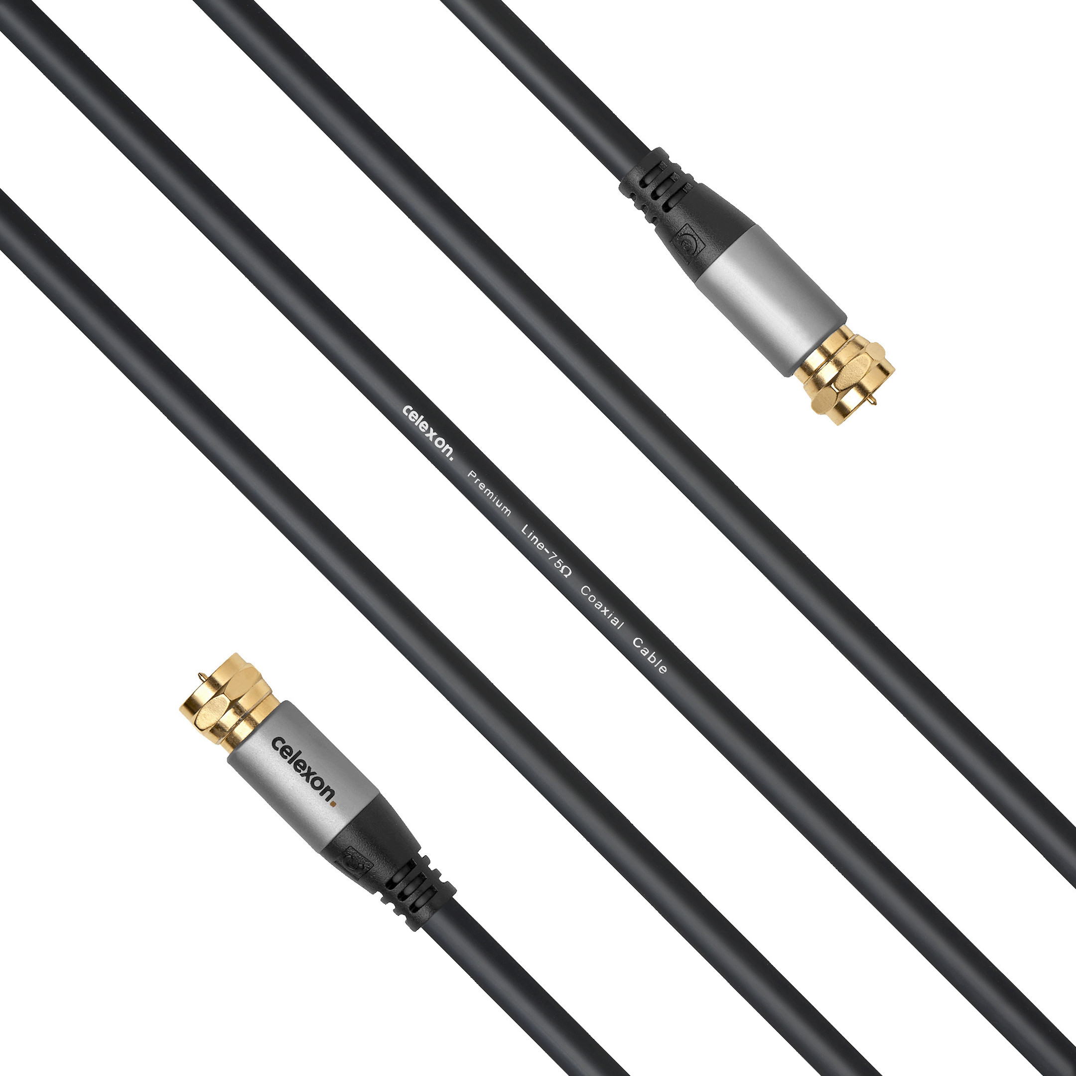 celexon F-Stecker Sat Antennenkabel 2,0m - Professional Line