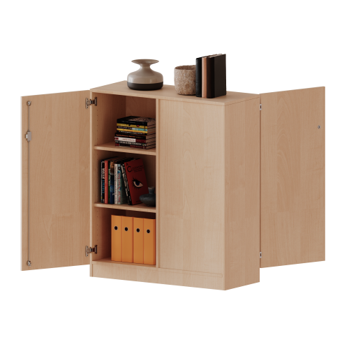 Raumteiler Schrank, 3 Ordnerhöhen - Serie evo180 B/H/T: 100x118x60 cm, 2 Türen, wechselseitig angeordnet, abschließbar, mit Sockel (81 mm)
