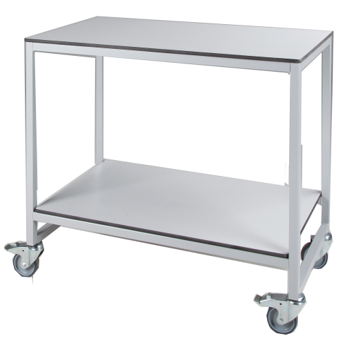 Vorbereitungswagen fahrbar mit 2 Ablageböden B/H/T: 100x90x60 cm, Dekor und Gestellfarbe nach Wahl