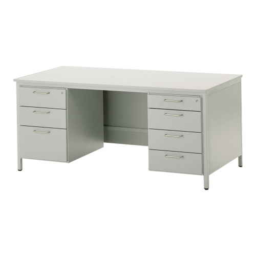 Schreibtisch, mit Zentralverriegelung und 2 Unterbauten B/H/T: 160x72x80, Profilrohr: 30x30 cm