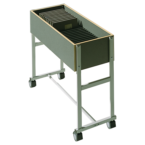 Klassenbuchwagen zur Unterbringung von Klassenbüchern DIN A4, Serie KLW, fahrbar B/H/T: 110x 92x45 cm, fahrbar auf 4 Rollen, RAL-Farben wählbar, für 28 Bücher