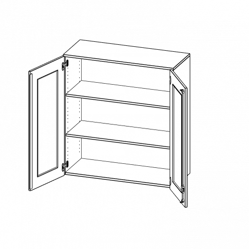 Aufsatzschrank, 3 Ordnerhöhen - Serie evo180 B/H/T: 100x108x40 cm, 2 Türen mit Glaseinsatz, abschließbar