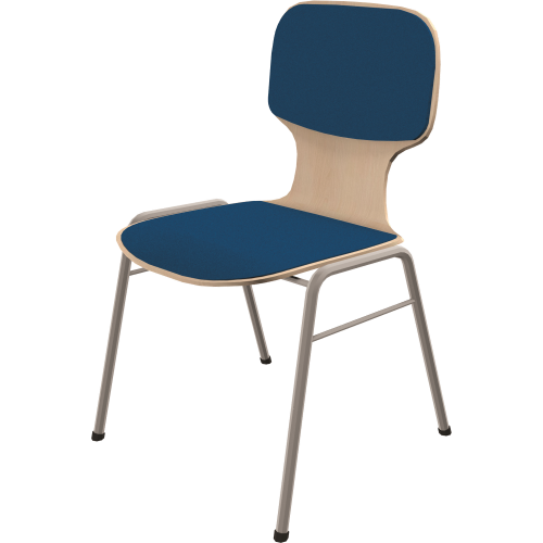 Schalenstuhl gepolstert mit Rundrohrgestell, stapelbar Sitzhöhe: 46 cm, mit Sitz- und Rückenpolster und Vierfuß- Rundrohrgestell