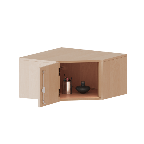 Innenecke Aufsatzschrank, 1 Ordnerhöhe - Serie evo180 B/H/T: 80x36x80 cm, Für 50 cm tiefe Schrankwände, Tür öffnet nach links