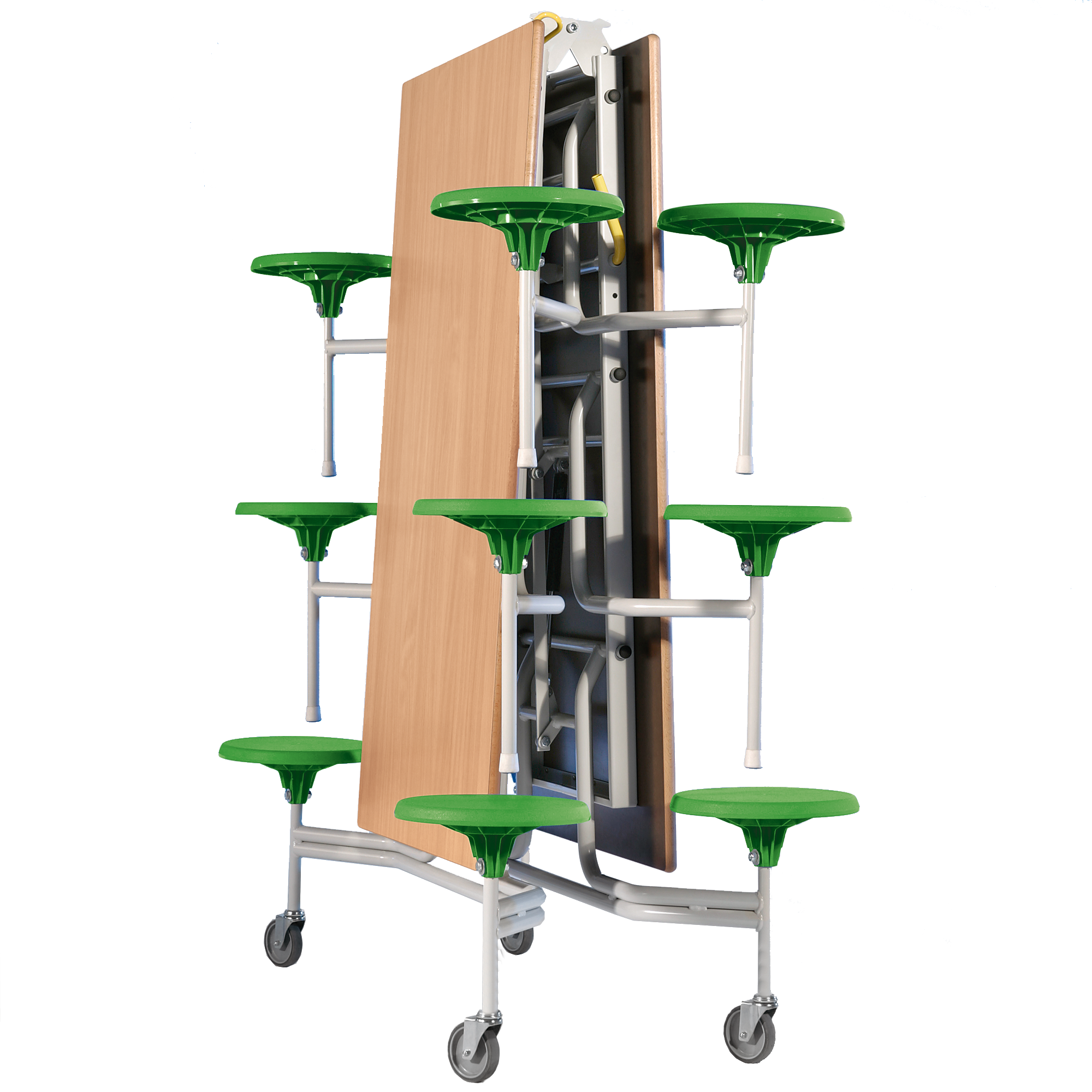 Spaceflex 2.0 Klapptisch mit integrierten Stühlen, rechteckig, Schichtstoffplatte 12 Sitze Farbe Grün, Sitzhöhe 41 cm