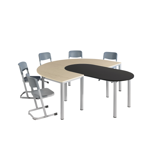 Ovaler Ergänzungstisch Tischhöhe 58 cm