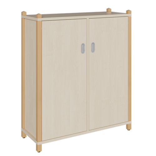 Stollen-Schrank mit 2 Türen in voller Höhe B/H/T: 106x120x40 cm, mit 2 Türen und Mittelwand, insgesamt 8 Fächer