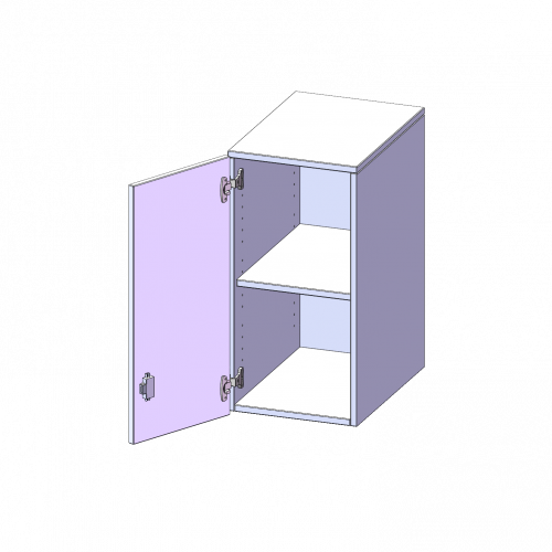 Aufsatzschrank für ErgoTray Serie, 2 Ordnerhöhen - Serie evo180 B/H/T: 36,1x72x50 cm, 1 Tür, Tür öffnet links