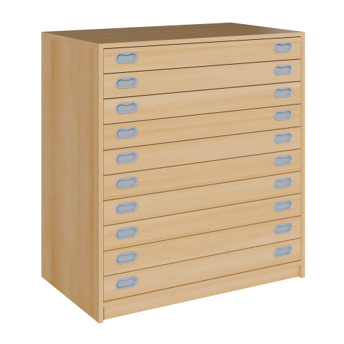 Papierschrank mit Schüben 10 Auszüge, B/H/T: 102x110x60 cm