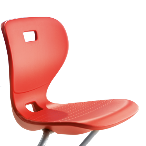 Ergostar Freischwinger Schulstuhl Sitzschalenfarbe Rot, Sitzhöhe 42 cm