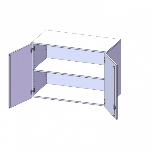 Aufsatzschrank, 2 Ordnerhöhen - Serie evo180 B/H/T: 100x72x50 cm, 2 Türen, abschließbar