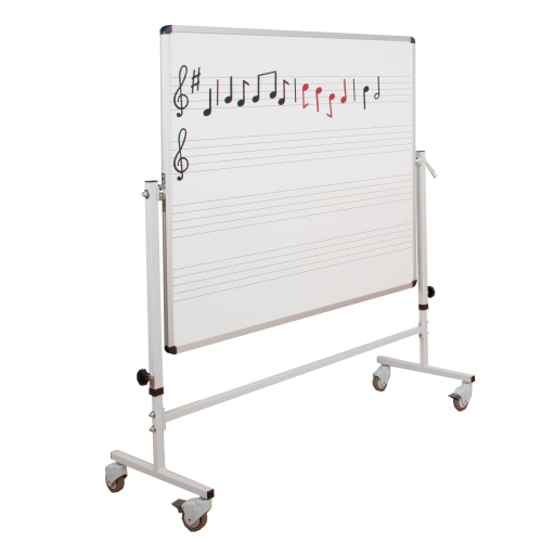 Whiteboard Notentafel fahrbar B/H 120x100 Tafelfläche: B/H 120x100 mit Lineatur einseitig LIN 11 W