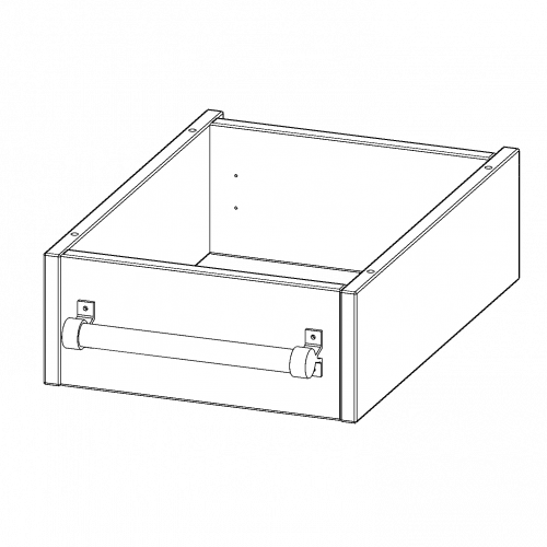 Leiterzarge zur Aufnahme einer Leiter - Serie evo180 Gesamthöhe 15 cm, für 36,1 cm breite und 50 cm tiefe Schrankwände
