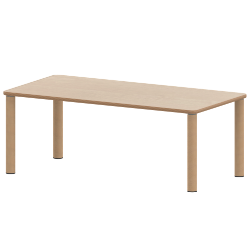 Tisch ZALOTTI mit Schichtstoff-Belag Rechtecktisch, B/H/T: 120x41x60 cm, Massivholzbeine Ø 60 mm, Fußvariante: Stellfuß