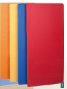Liegepolster - Stoff/Leder B/H/T: 140x8x60 cm, Jeansstoff / Kunstleder