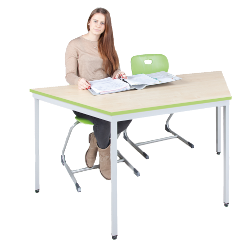 Tischserie "Classic" Trapeztisch Melamin B/H/T: 130x65/57 cm, Tischgestell mit Quadratrohrfüssen 30 x 2 mm, die Tischhöhe, Dekor und Gestellfarbe sind wählbar