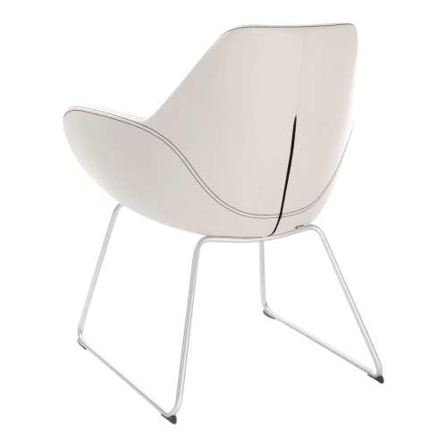 1-Sitzer Stuhl Nele, mit Kufengestell B/H/T: 67x85x62 cm, Gestellfarbe: Weißaluminium, Bezug wählbar