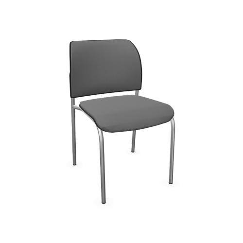 Stuhl ANABELLE mit Sitz- und Rückenpolsterung B/H/T: 48x79x54 cm, 4-Fußgestell, ohne Armlehne, Gestellfarbe Chrom, Stoffgruppe C3 (schwer entflammbar)