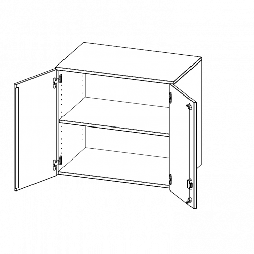 Aufsatzschrank, 2 Ordnerhöhen - Serie evo180 B/H/T: 80x72x50 cm, 2 Türen, abschließbar