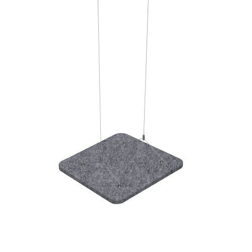 Akustikelement AKUSTIX Cumulos B/H/T: 60x60x1,8 cm, PET Deckenfliese, Grau