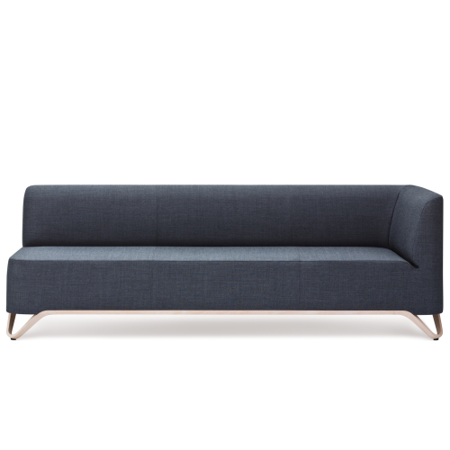 BOXIT 3er Designer Sofa mit Armlehne B/H/T: 205x74x75 cm, Sitzhöhe: 43 cm, Armlehne links, Gestell Holz, Bezug Stoff
