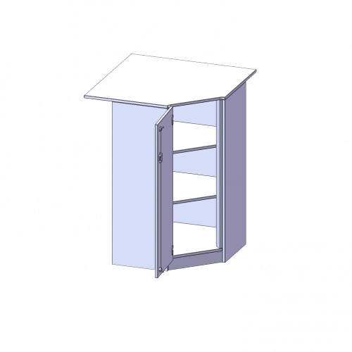 Innenecke als Schrank, 3 Ordnerhöhen - Serie evo180 B/H/T: 90x118x90 cm, Für 60 cm tiefe Schrankwände, Tür öffnet links, mit Sockel (81 mm)