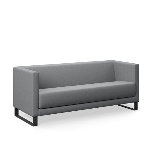 SIT!Box - 3er Sofa mit Armlehne B/H/T: 150x71x68 cm, Sitzhöhe: 44 cm, 4-Fuß Gestell in chrom, Bezug Stoff