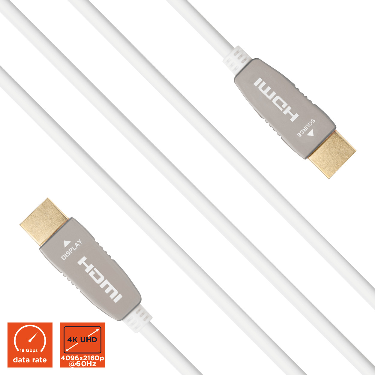 celexon UHD Optical Fibre HDMI 2.0b Active Kabel 20m, weiß