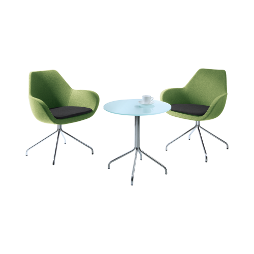 Rundtisch mit Spinnengestell und Milchglas Durchmesser: 60 cm, Höhe: 45 cm
