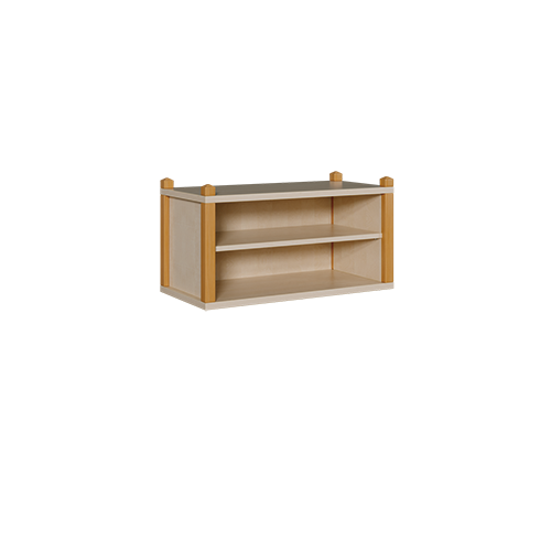 Stollen-Hängeregal mit 1 Einlegeboden, 40 cm tief B/H/T: 82x40x40 cm, Regal mit Rückwand und geschlossenen Seiten sowie 1 Einlegeboden