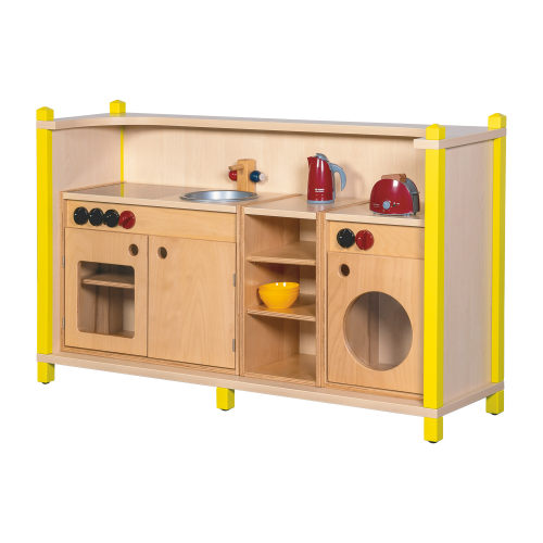 Stollen-Spielküche - mit herausnehmbaren Küchenmöbeln B/H/T: 140x80x40 cm, Spielhöhe 60 cm