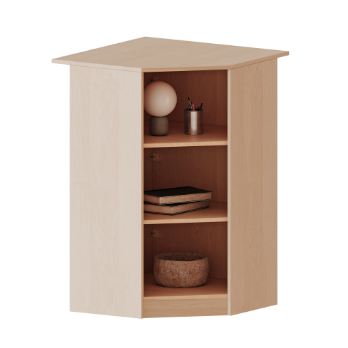 Innenecke als Regal, 3 Ordnerhöhen - Serie evo180 B/H/T: 70x118x70 cm, Für 40 cm tiefe Schrankwände, mit Sockel (81 mm)