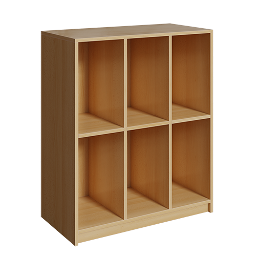 Schultaschenregal mit 6 Fächern B/H/T: 92x109x45 cm, 3reihig mit 2 Fächern übereinander