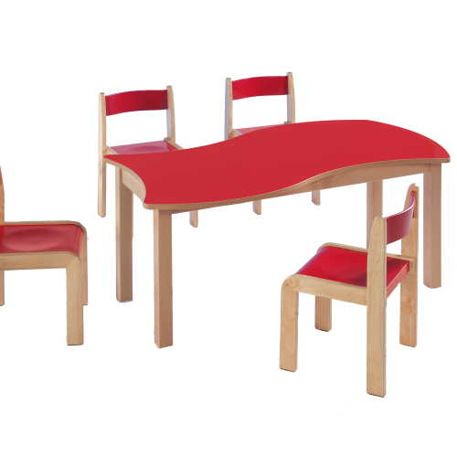Swing-It WOODY rechteckiger Wellentisch Schultisch B/H/T: 120x46x60 cm, kombinierbar mit anderen Tischen der Serie